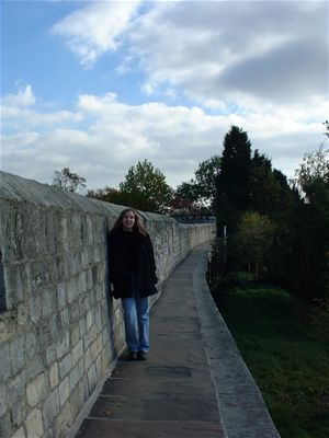Audrey on the city walls (York)
